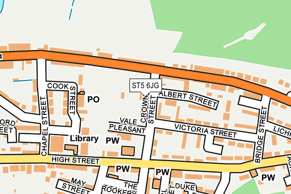 ST5 6JG map - OS OpenMap – Local (Ordnance Survey)