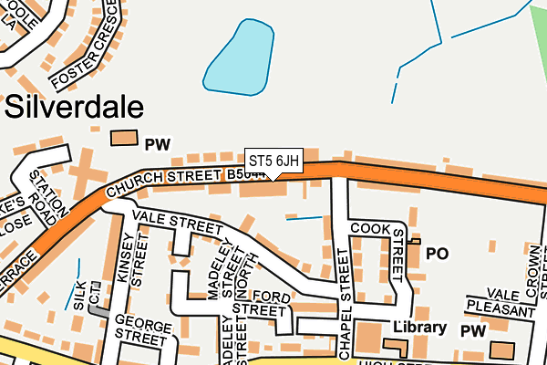 ST5 6JH map - OS OpenMap – Local (Ordnance Survey)