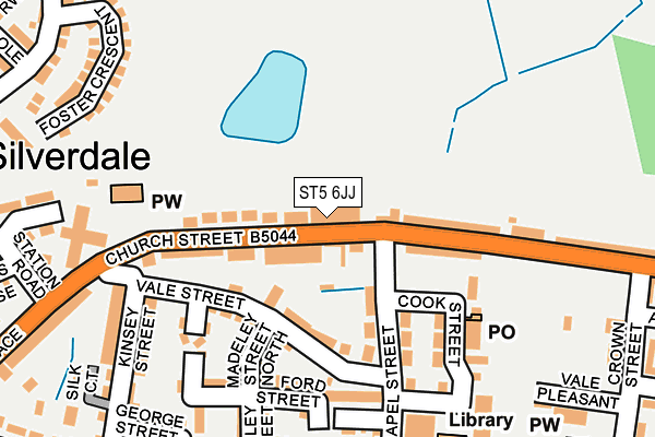 ST5 6JJ map - OS OpenMap – Local (Ordnance Survey)