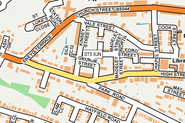 ST5 6JN map - OS OpenMap – Local (Ordnance Survey)