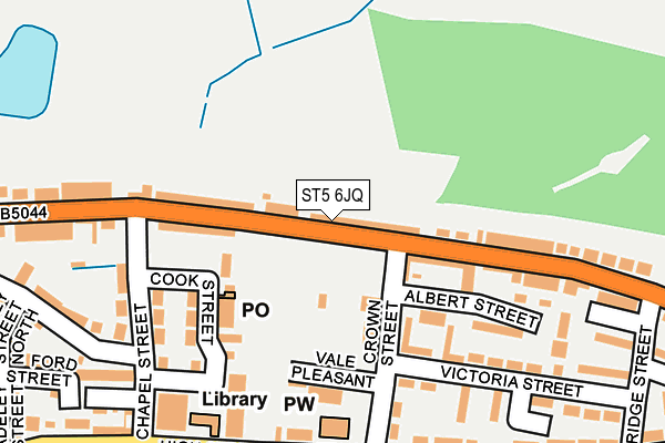 ST5 6JQ map - OS OpenMap – Local (Ordnance Survey)