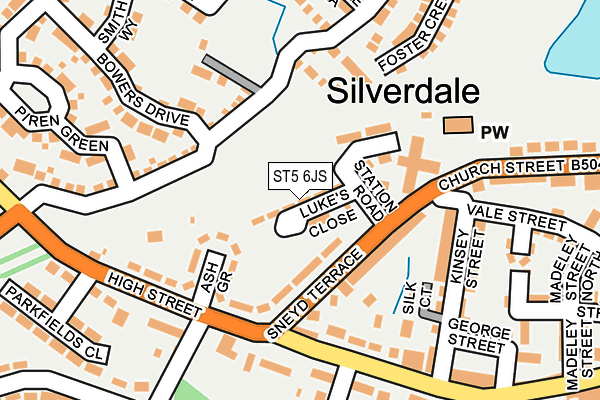 ST5 6JS map - OS OpenMap – Local (Ordnance Survey)