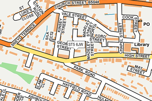 ST5 6JW map - OS OpenMap – Local (Ordnance Survey)