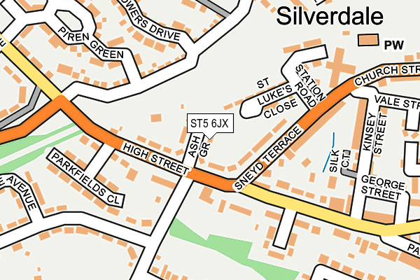 ST5 6JX map - OS OpenMap – Local (Ordnance Survey)