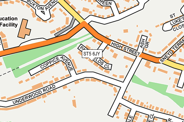 ST5 6JY map - OS OpenMap – Local (Ordnance Survey)