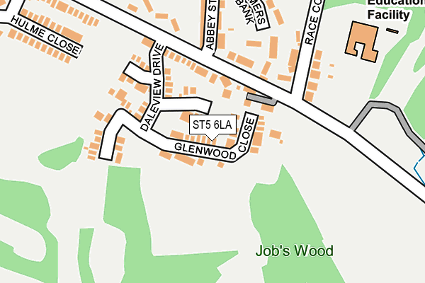 ST5 6LA map - OS OpenMap – Local (Ordnance Survey)