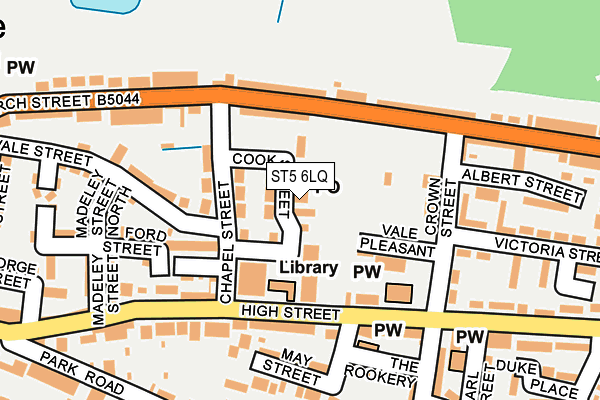 ST5 6LQ map - OS OpenMap – Local (Ordnance Survey)