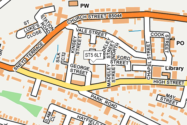ST5 6LT map - OS OpenMap – Local (Ordnance Survey)