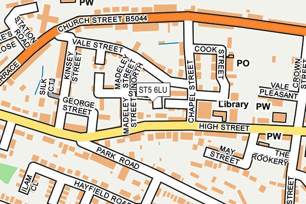 ST5 6LU map - OS OpenMap – Local (Ordnance Survey)