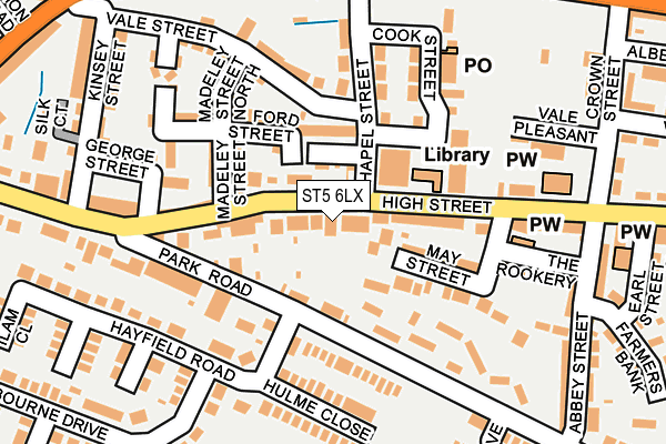 ST5 6LX map - OS OpenMap – Local (Ordnance Survey)