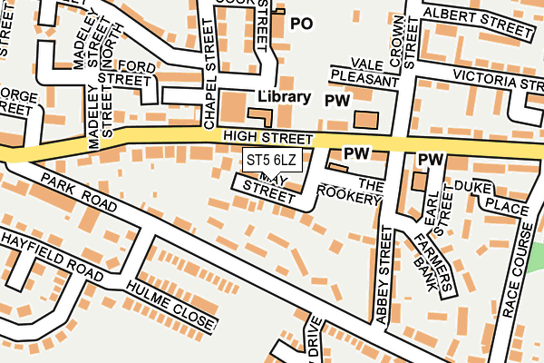 ST5 6LZ map - OS OpenMap – Local (Ordnance Survey)