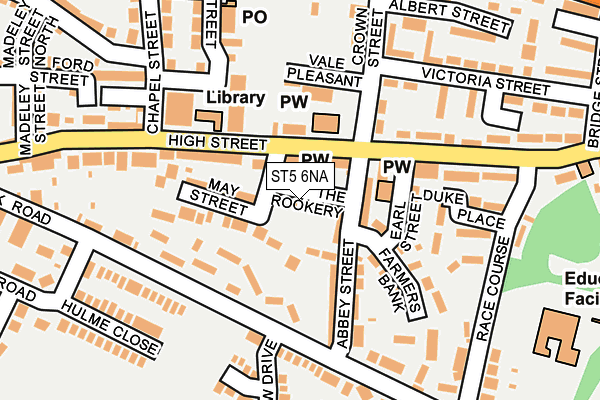 ST5 6NA map - OS OpenMap – Local (Ordnance Survey)
