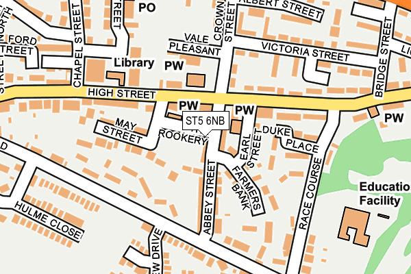 ST5 6NB map - OS OpenMap – Local (Ordnance Survey)