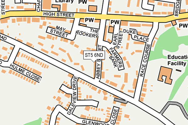 ST5 6ND map - OS OpenMap – Local (Ordnance Survey)
