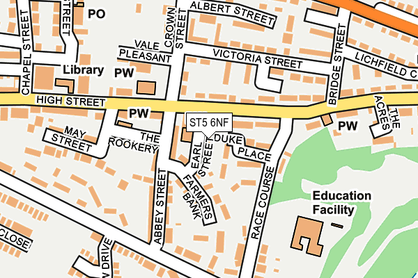 ST5 6NF map - OS OpenMap – Local (Ordnance Survey)
