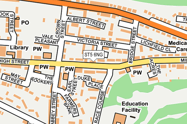 ST5 6NG map - OS OpenMap – Local (Ordnance Survey)