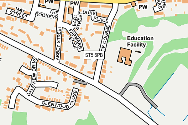 ST5 6PB map - OS OpenMap – Local (Ordnance Survey)