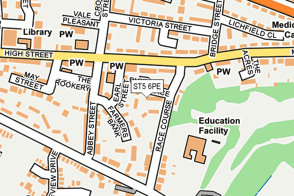 ST5 6PE map - OS OpenMap – Local (Ordnance Survey)