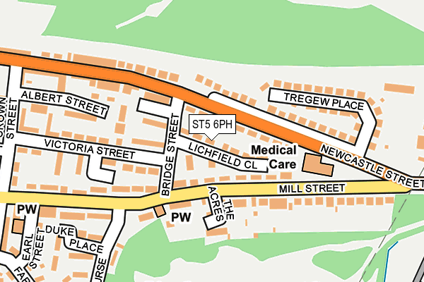 ST5 6PH map - OS OpenMap – Local (Ordnance Survey)