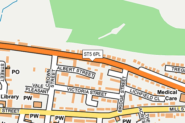 ST5 6PL map - OS OpenMap – Local (Ordnance Survey)