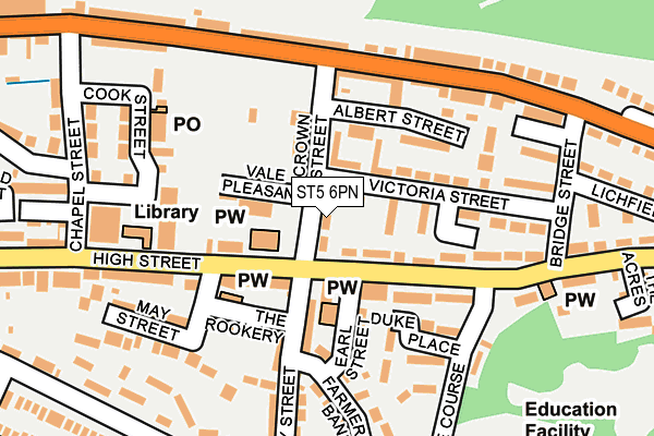 ST5 6PN map - OS OpenMap – Local (Ordnance Survey)