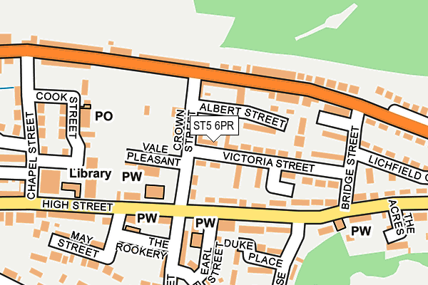 ST5 6PR map - OS OpenMap – Local (Ordnance Survey)