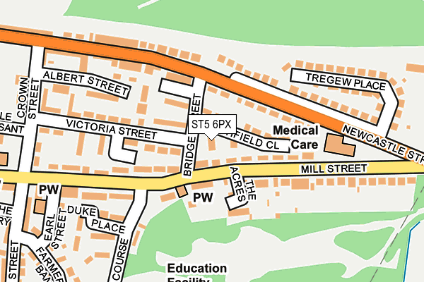 ST5 6PX map - OS OpenMap – Local (Ordnance Survey)