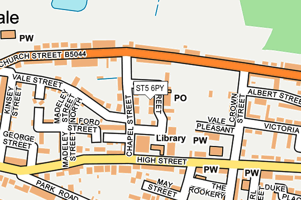 ST5 6PY map - OS OpenMap – Local (Ordnance Survey)