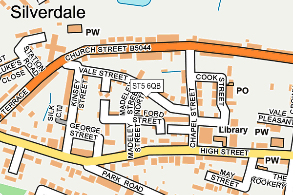 ST5 6QB map - OS OpenMap – Local (Ordnance Survey)