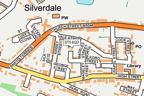 ST5 6QD map - OS OpenMap – Local (Ordnance Survey)