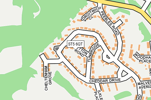 ST5 6QT map - OS OpenMap – Local (Ordnance Survey)