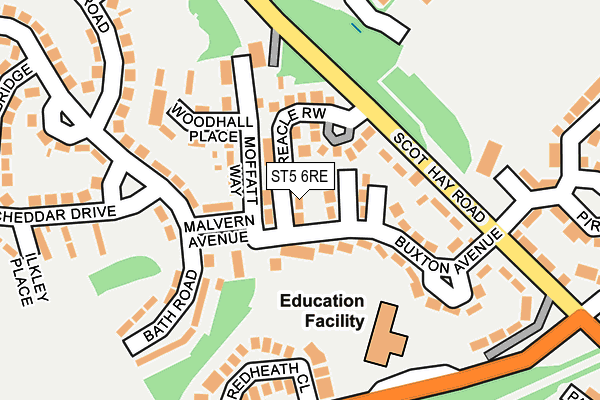 ST5 6RE map - OS OpenMap – Local (Ordnance Survey)