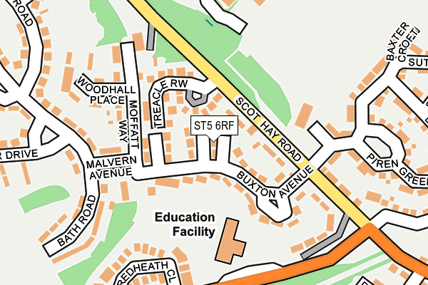 ST5 6RF map - OS OpenMap – Local (Ordnance Survey)