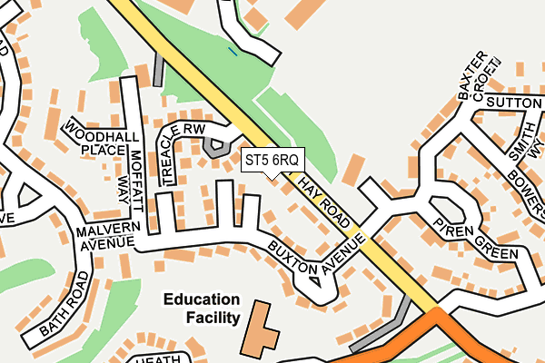 ST5 6RQ map - OS OpenMap – Local (Ordnance Survey)