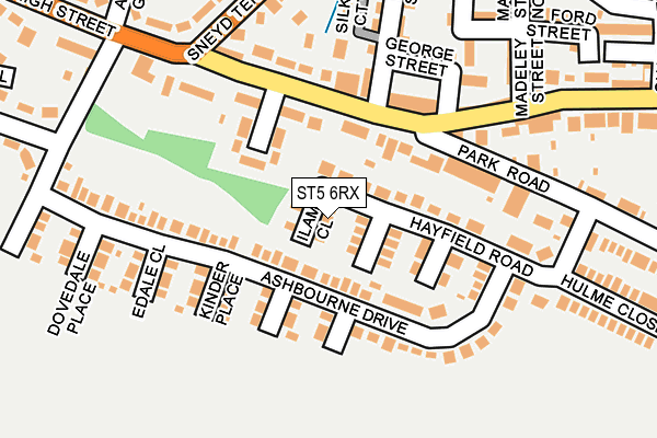 ST5 6RX map - OS OpenMap – Local (Ordnance Survey)