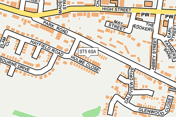 ST5 6SA map - OS OpenMap – Local (Ordnance Survey)