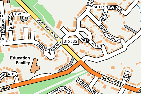 ST5 6SG map - OS OpenMap – Local (Ordnance Survey)