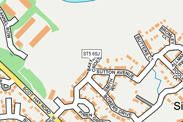 ST5 6SJ map - OS OpenMap – Local (Ordnance Survey)