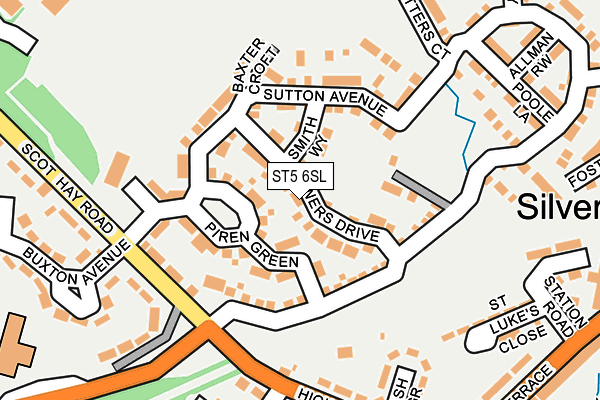 ST5 6SL map - OS OpenMap – Local (Ordnance Survey)