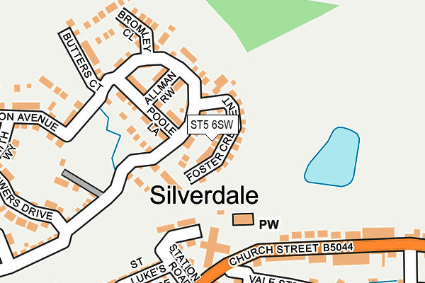 ST5 6SW map - OS OpenMap – Local (Ordnance Survey)