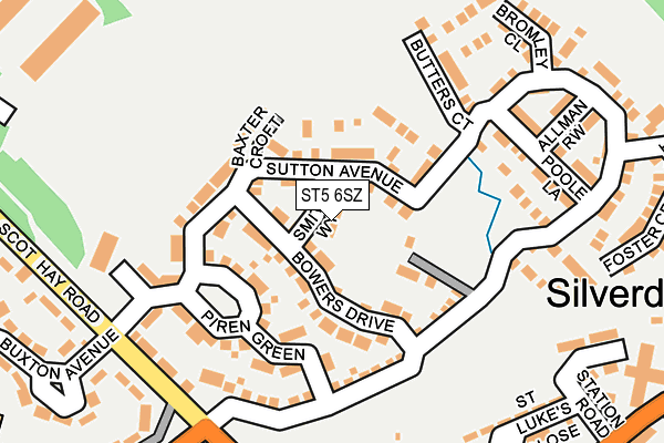 ST5 6SZ map - OS OpenMap – Local (Ordnance Survey)