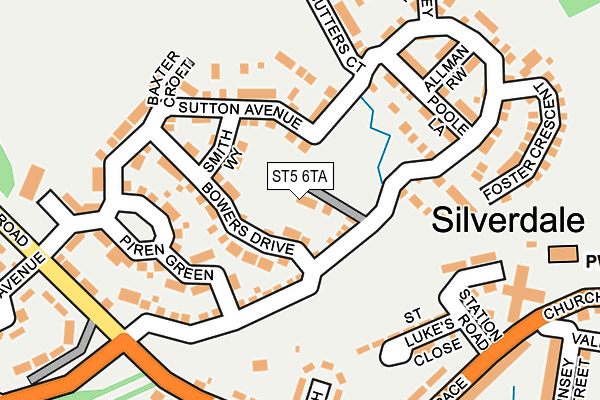 ST5 6TA map - OS OpenMap – Local (Ordnance Survey)