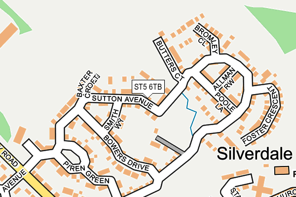 ST5 6TB map - OS OpenMap – Local (Ordnance Survey)