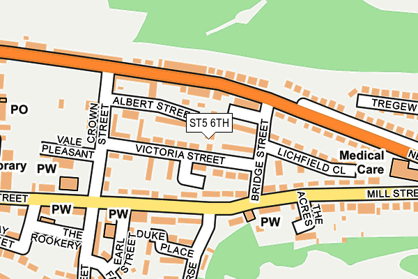 ST5 6TH map - OS OpenMap – Local (Ordnance Survey)
