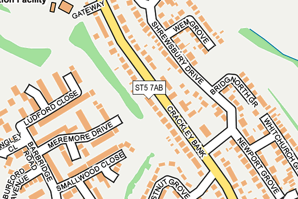 ST5 7AB map - OS OpenMap – Local (Ordnance Survey)