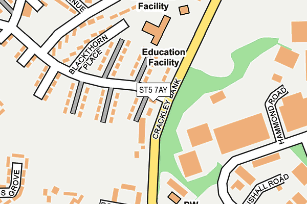 ST5 7AY map - OS OpenMap – Local (Ordnance Survey)
