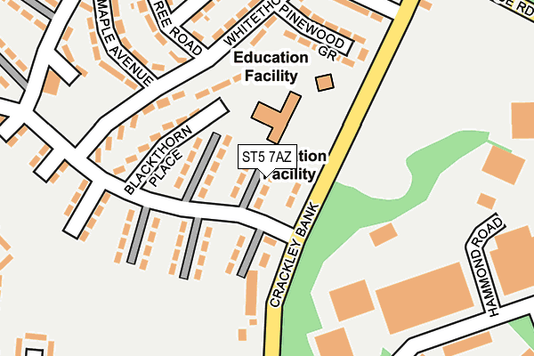 ST5 7AZ map - OS OpenMap – Local (Ordnance Survey)