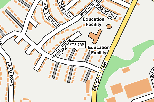 ST5 7BB map - OS OpenMap – Local (Ordnance Survey)