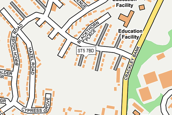 ST5 7BD map - OS OpenMap – Local (Ordnance Survey)