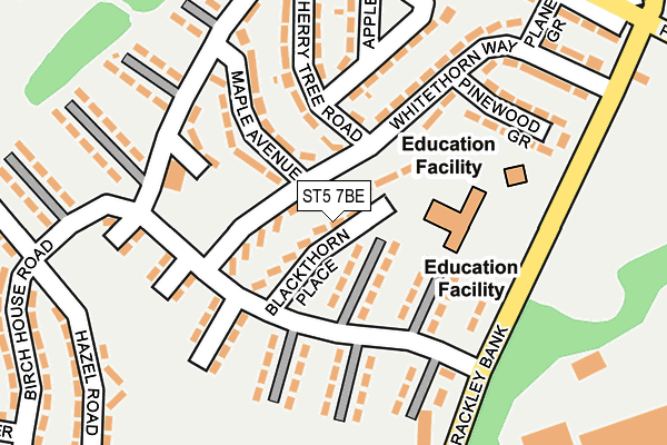 ST5 7BE map - OS OpenMap – Local (Ordnance Survey)